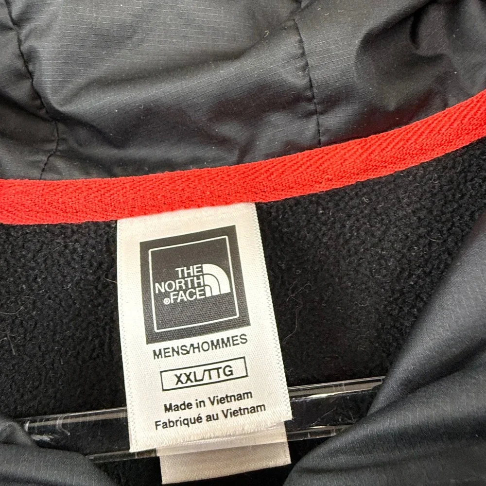 The North Face Hybrid Hoodie Mens XXL Black Full Zip Fleece Lined Jacket